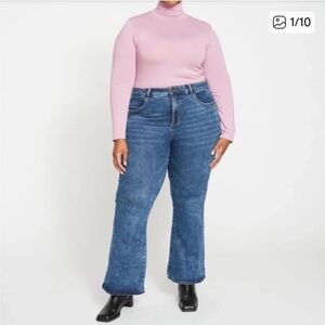 Universal Standard Farrah High Rise Bootcut Jeans - Blue Denim